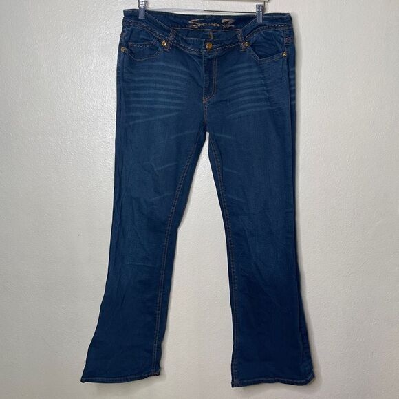 Seven7 Jeans Women's 16 Blue Boot Cut Denim Med Rise Casual - Picture 1 of 11